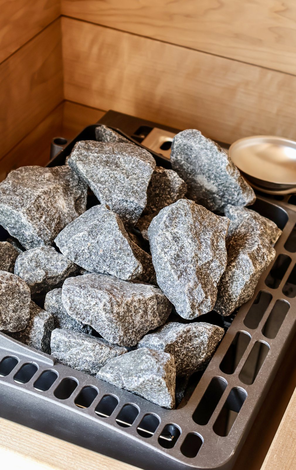 The sauna stones in BURI's private sauna